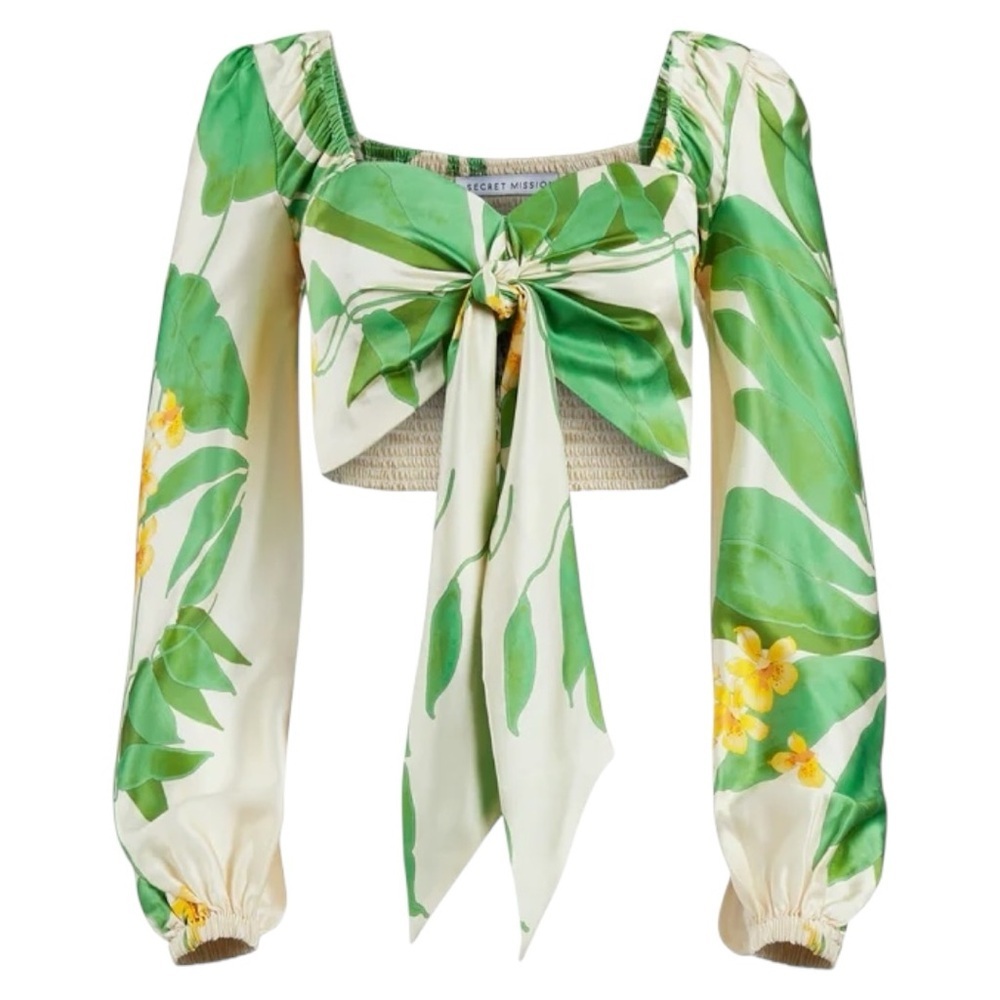 Secret Mission Natalie Silk Top AND Skirt - 100% Silk WHOLE OUTFIT Size Large - Picture 6 of 13